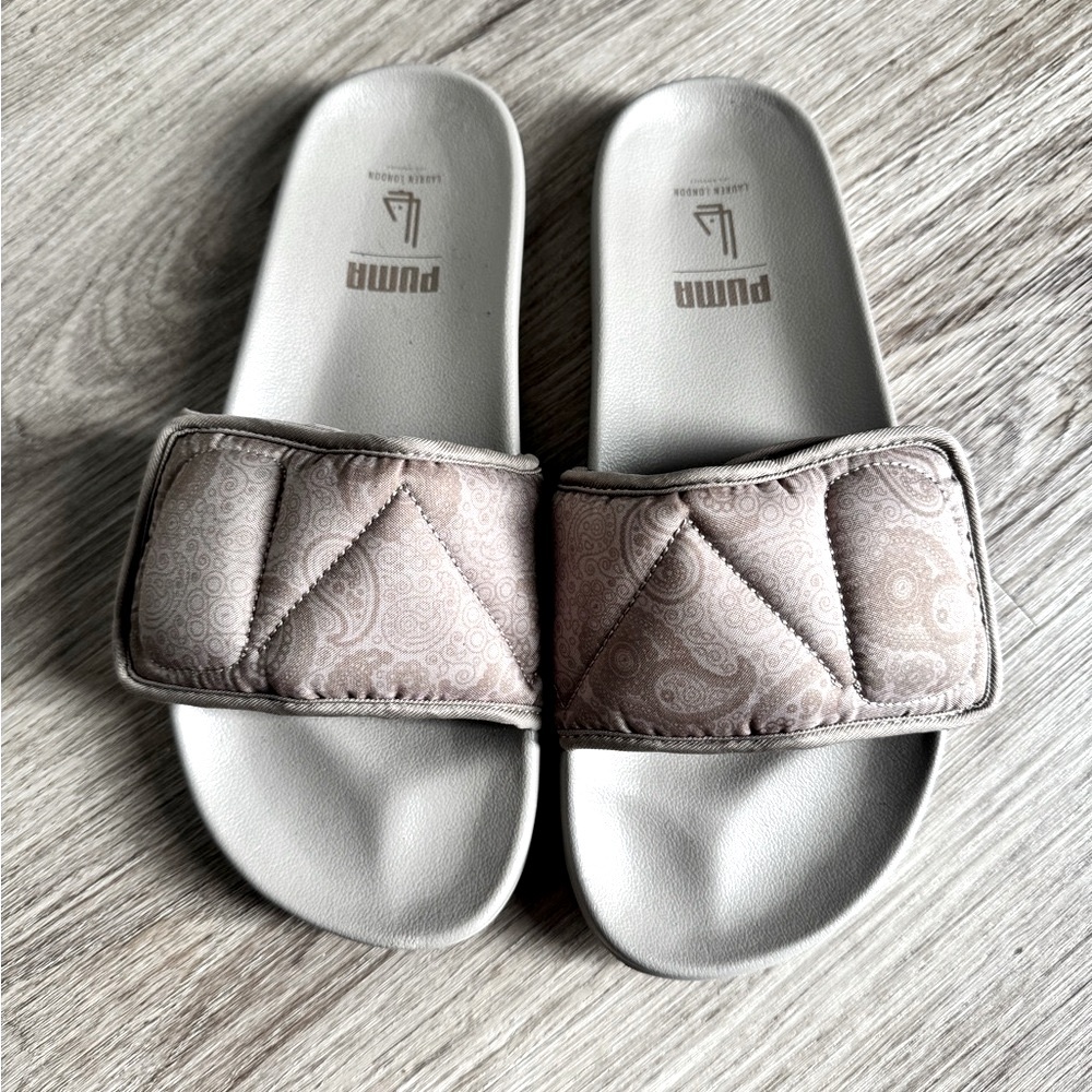 Puma Women's Beige Paisley Slides(Lauren London)